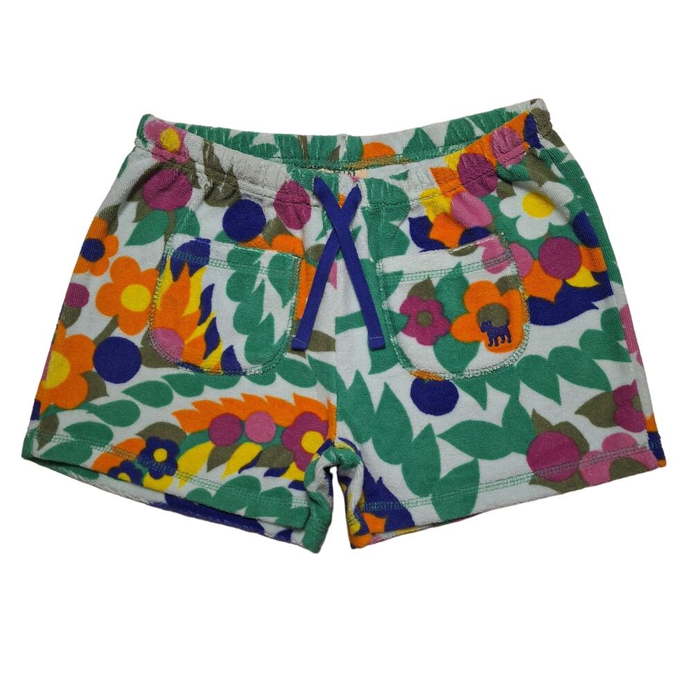 Mini Boden bold floral print towelling shorts